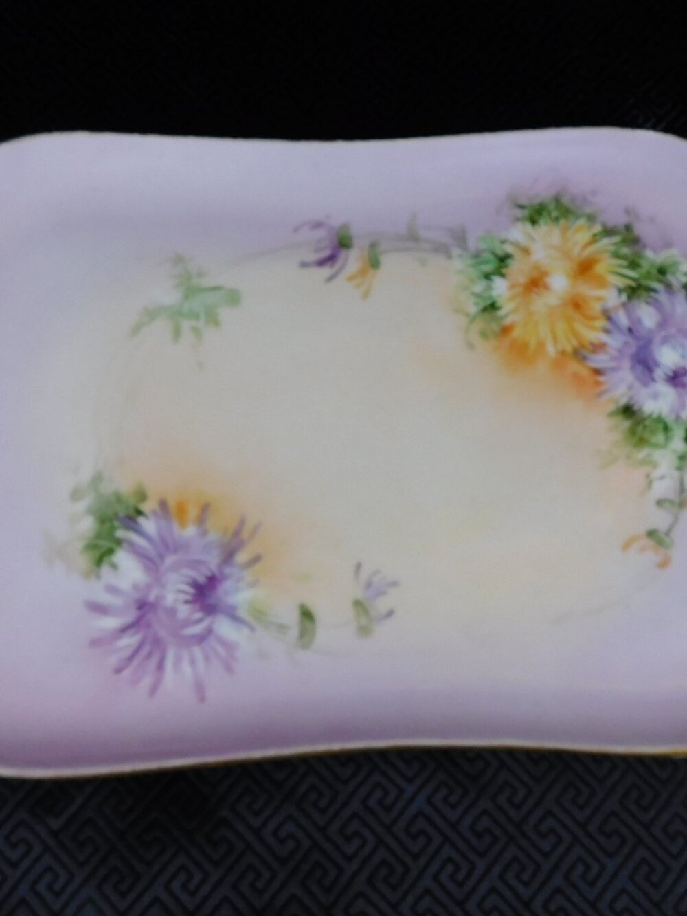 Tressemanes & Vogt Purple Floral Vanity Tray # 24780